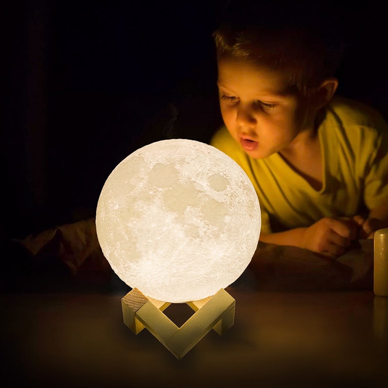 Rechargeable 3D Printed Moon Night Light Rechargeable 3D Printed Moon Night Light