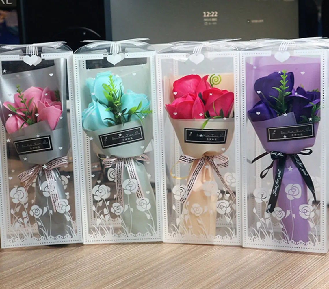 3 Heads Artificial Rose Bouquet Hand Holding Soap Flower Valentine's Day Gift Wedding Decoration Artificial Flowers 3 Heads Artificial Rose Bouquet Hand Holding Soap Flower Valentine's Day Gift Wedding Decoration Artificial Flowers