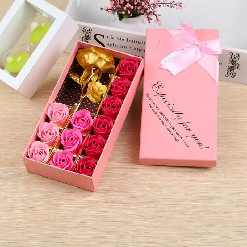 1Pc Rose Soap Flower Gift Box,12 Soap Flowers+1 Gold Foil Flower+Gift Box,Valentine’s Day Mother’s Day Senior Creative Gift 1Pc Rose Soap Flower Gift Box,12 Soap Flowers+1 Gold Foil Flower+Gift Box,Valentine's Day Mother's Day Senior Creative Gift