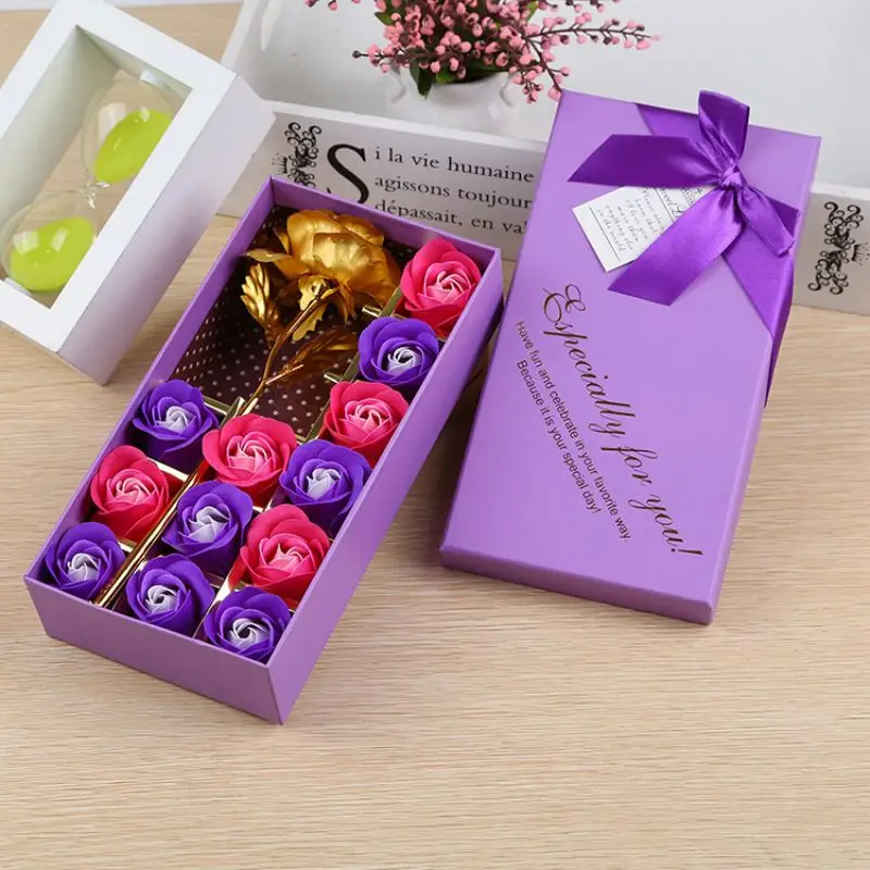 1Pc Rose Soap Flower Gift Box,12 Soap Flowers+1 Gold Foil Flower+Gift Box,Valentine’s Day Mother’s Day Senior Creative Gift 1Pc Rose Soap Flower Gift Box,12 Soap Flowers+1 Gold Foil Flower+Gift Box,Valentine's Day Mother's Day Senior Creative Gift