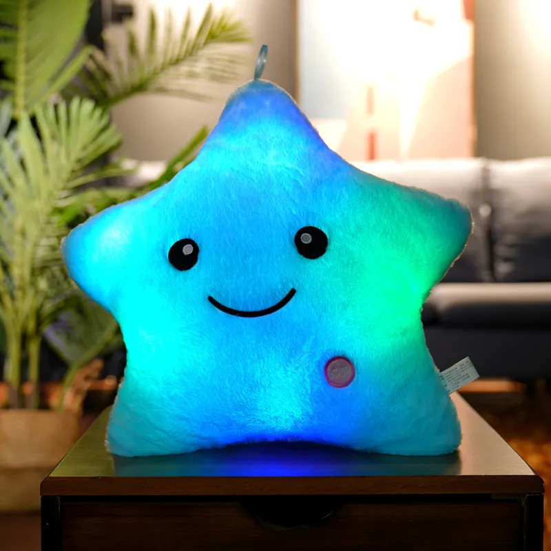 34CM Creative Toy Luminous Pillow Soft Stuffed Plush Glowing Colorful Stars Cushion Led Light Toys Gift For Kids Children Girls 34CM Creative Toy Luminous Pillow Soft Stuffed Plush Glowing Colorful Stars Cushion Led Light Toys Gift For Kids Children Girls