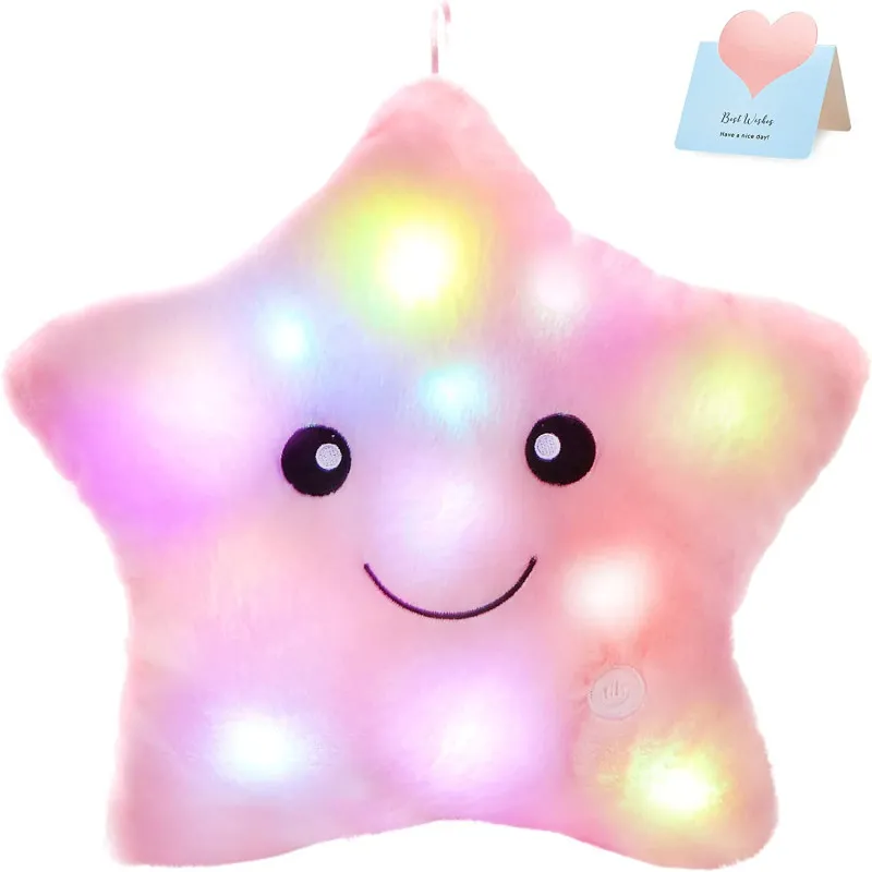 34CM Creative Toy Luminous Pillow Soft Stuffed Plush Glowing Colorful Stars Cushion Led Light Toys Gift For Kids Children Girls 34CM Creative Toy Luminous Pillow Soft Stuffed Plush Glowing Colorful Stars Cushion Led Light Toys Gift For Kids Children Girls