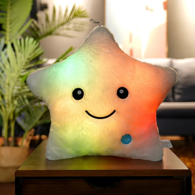 34CM Creative Toy Luminous Pillow Soft Stuffed Plush Glowing Colorful Stars Cushion Led Light Toys Gift For Kids Children Girls 34CM Creative Toy Luminous Pillow Soft Stuffed Plush Glowing Colorful Stars Cushion Led Light Toys Gift For Kids Children Girls