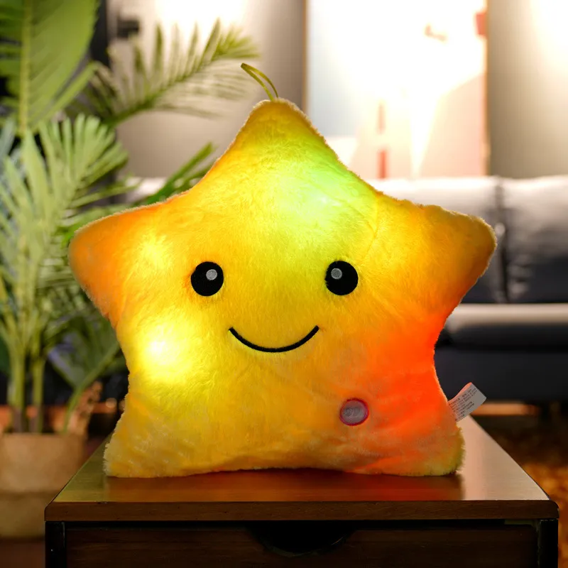 34CM Creative Toy Luminous Pillow Soft Stuffed Plush Glowing Colorful Stars Cushion Led Light Toys Gift For Kids Children Girls 34CM Creative Toy Luminous Pillow Soft Stuffed Plush Glowing Colorful Stars Cushion Led Light Toys Gift For Kids Children Girls