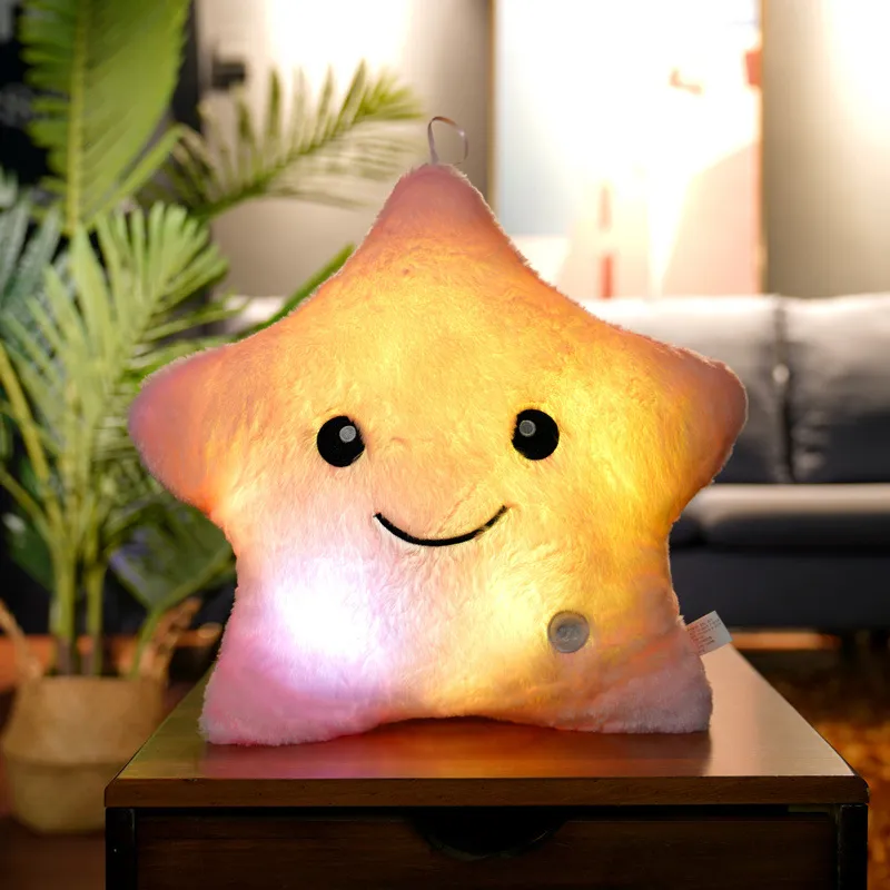 34CM Creative Toy Luminous Pillow Soft Stuffed Plush Glowing Colorful Stars Cushion Led Light Toys Gift For Kids Children Girls 34CM Creative Toy Luminous Pillow Soft Stuffed Plush Glowing Colorful Stars Cushion Led Light Toys Gift For Kids Children Girls